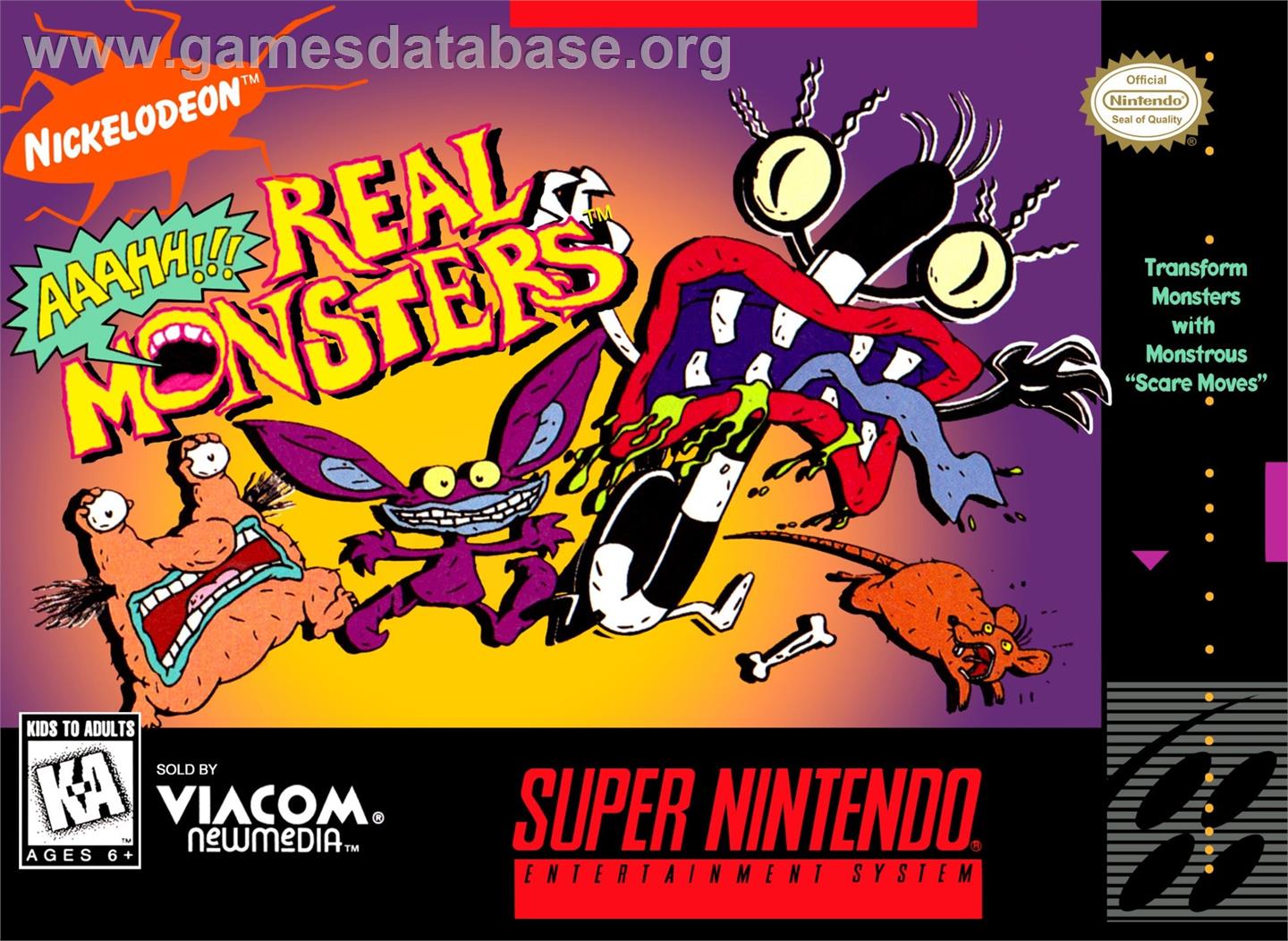 Aaahh!!! Real Monsters - Nintendo SNES - Artwork - Box